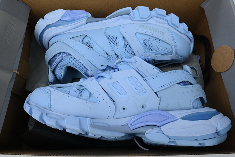 【DA0P7】浅蓝 巴黎3代时尚复古低帮跑鞋 542436 W2LA1 4800 Balenciaga Track Sneaker Light Blue
