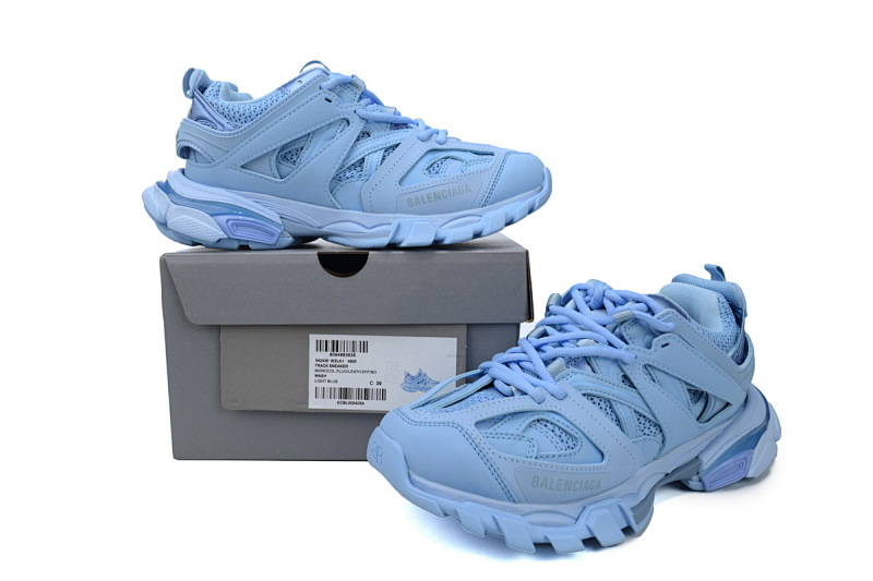 【DA0P7】浅蓝 巴黎3代时尚复古低帮跑鞋 542436 W2LA1 4800 Balenciaga Track Sneaker Light Blue