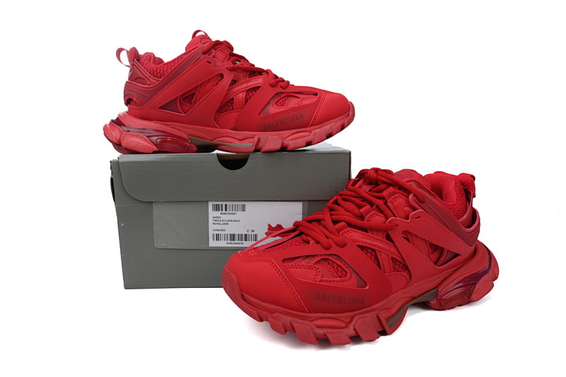【DA0P7】大红 巴黎3代时尚复古低帮跑鞋 Balenciaga Track Sneaker Bright Red