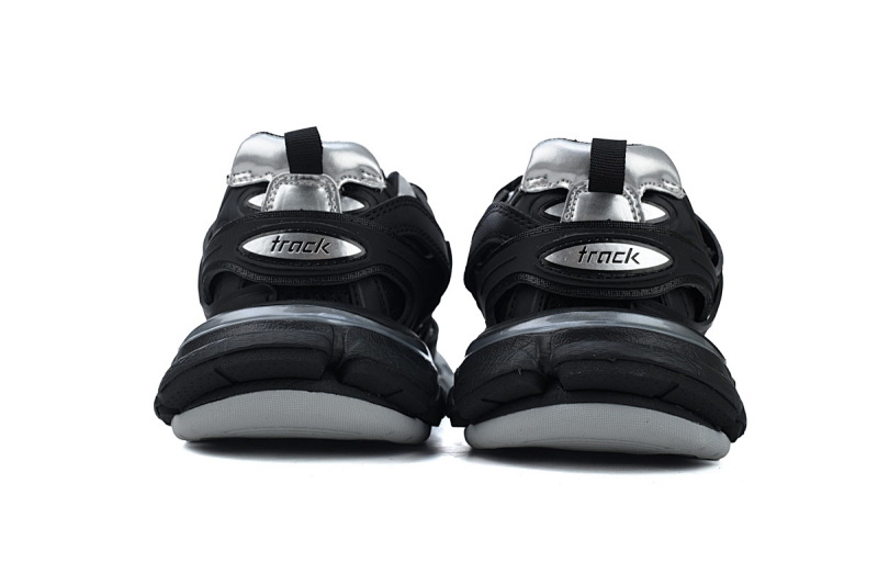【DA0P7】黑银 巴黎3代时尚复古低帮跑鞋 Balenciaga Track Sneaker Black Silver
