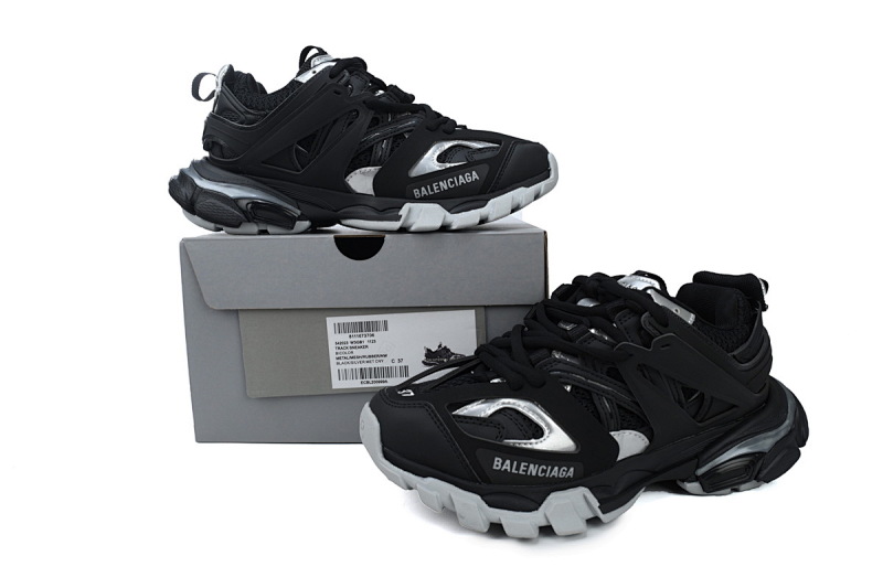 【DA0P7】黑银 巴黎3代时尚复古低帮跑鞋 Balenciaga Track Sneaker Black Silver