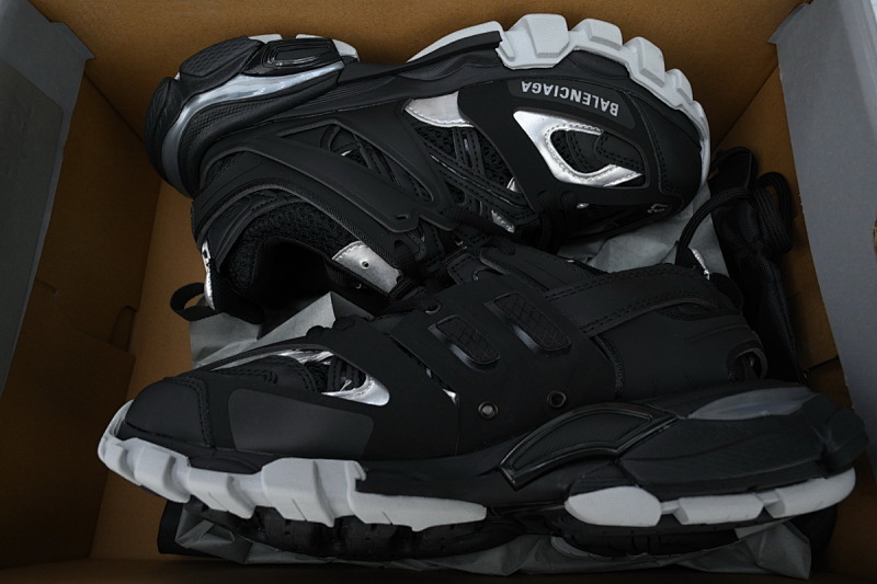 【DA0P7】黑银 巴黎3代时尚复古低帮跑鞋 Balenciaga Track Sneaker Black Silver