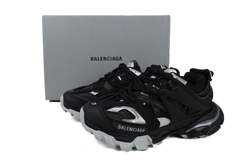 【DA0P7】黑银 巴黎3代时尚复古低帮跑鞋 Balenciaga Track Sneaker Black Silver