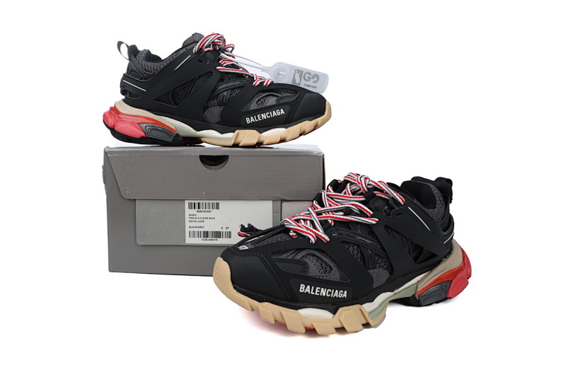 【DA0P7】黑红 巴黎3代时尚复古低帮跑鞋 Balenciaga Track Sneaker Black and Red