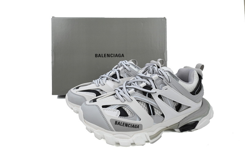 【DA0P7】白灰黑 巴黎3代时尚复古低帮跑鞋 Balenciaga Track Sneaker White Gray Black