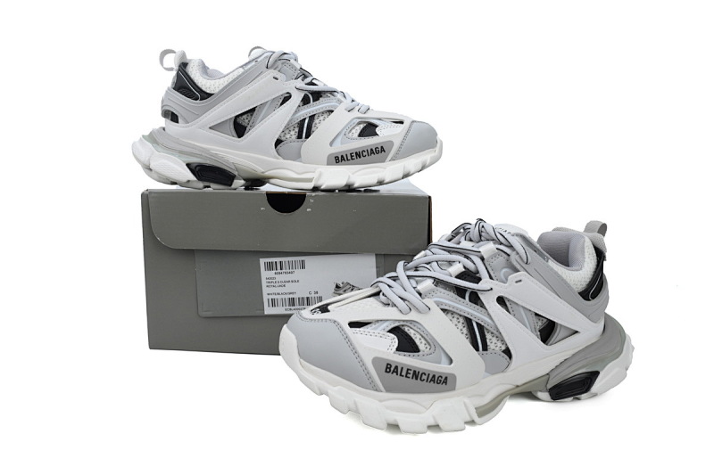 【DA0P7】白灰黑 巴黎3代时尚复古低帮跑鞋 Balenciaga Track Sneaker White Gray Black