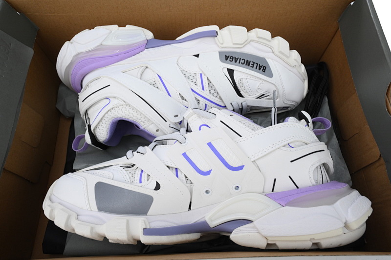 【DA0P7】白紫 巴黎3代时尚复古低帮跑鞋 Balenciaga Track Sneaker White Purple