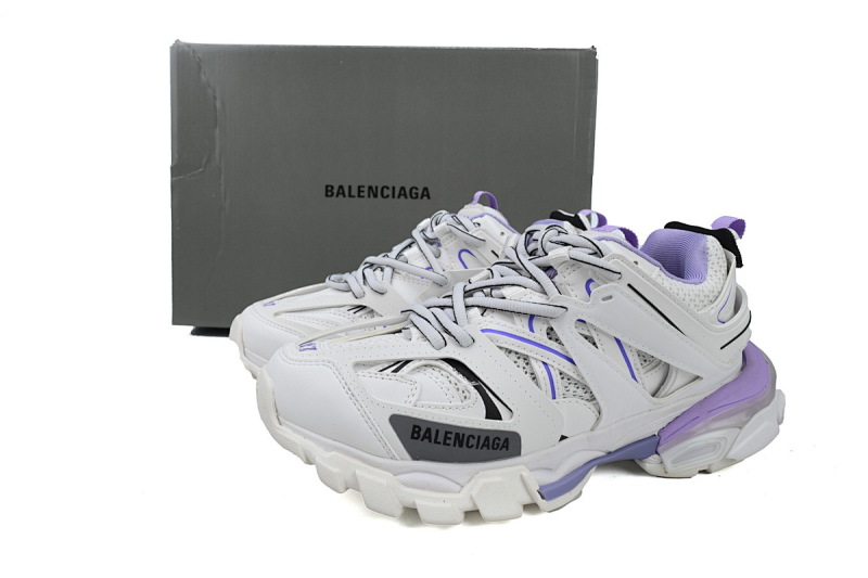 【DA0P7】白紫 巴黎3代时尚复古低帮跑鞋 Balenciaga Track Sneaker White Purple