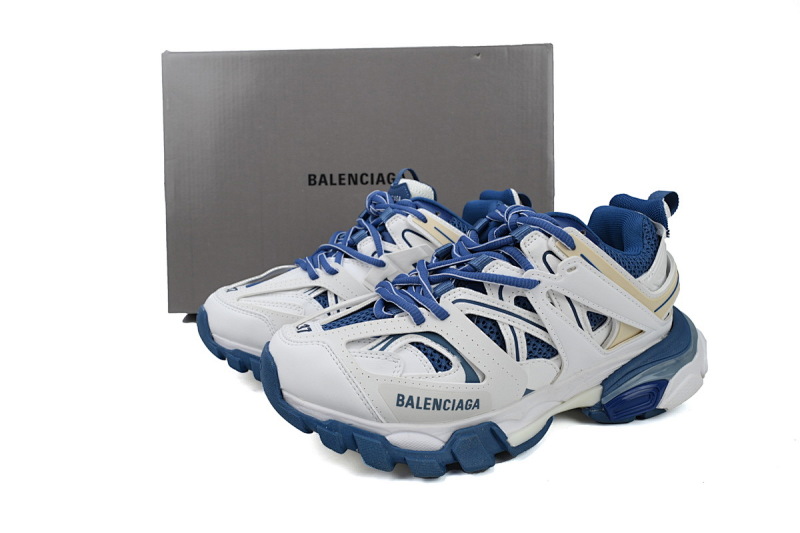 【DA0P7】白蓝 巴黎3代时尚复古低帮跑鞋 Balenciaga Track Sneaker White Blue