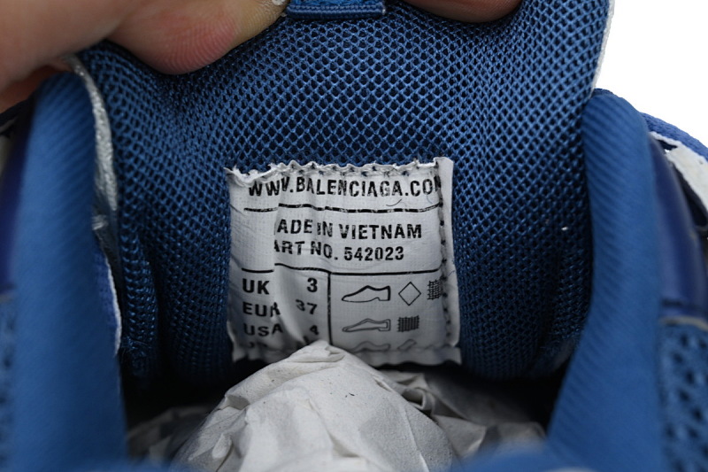 【DA0P7】白蓝 巴黎3代时尚复古低帮跑鞋 Balenciaga Track Sneaker White Blue