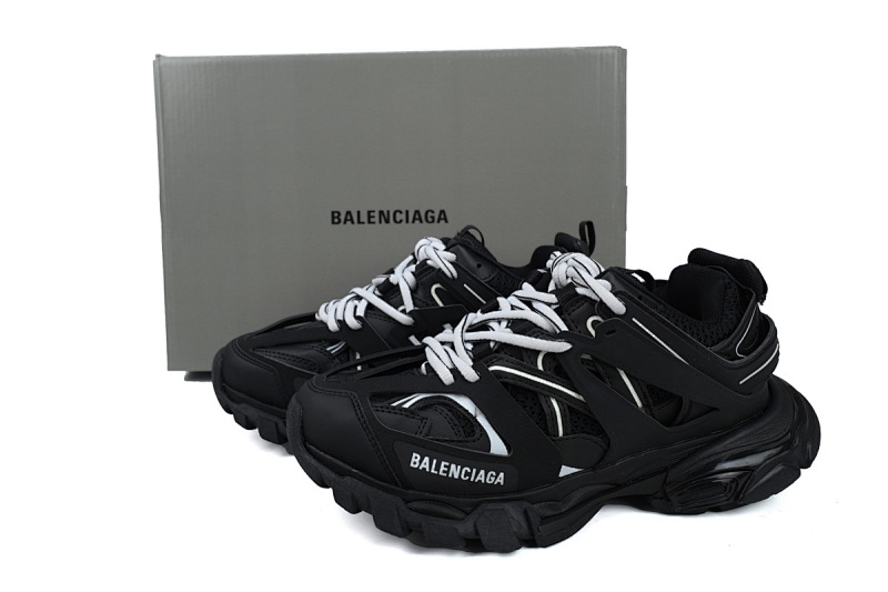 【DA0P7】黑白 巴黎3代时尚复古低帮跑鞋 Balenciaga Track Sneaker Black and White