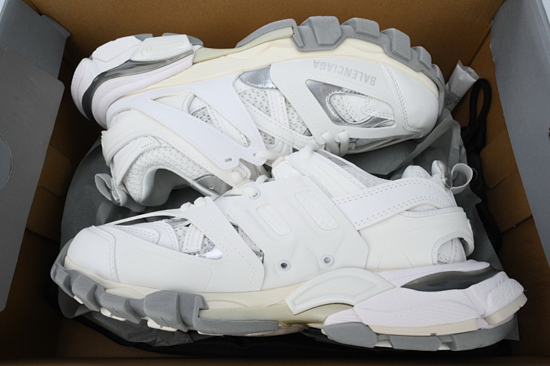 【DA0P7】白灰银 巴黎3代时尚复古低帮跑鞋 542436 W2FSC 9081 Balenciaga Track Sneaker White Grey Silver