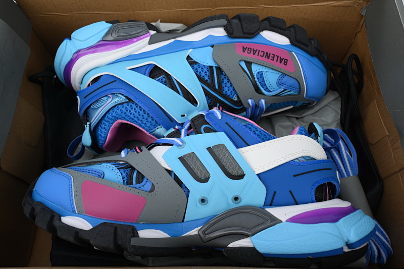 【DA0P7】灰宝蓝 巴黎3代时尚复古低帮跑鞋 Balenciaga Track Sneaker Grey Blue