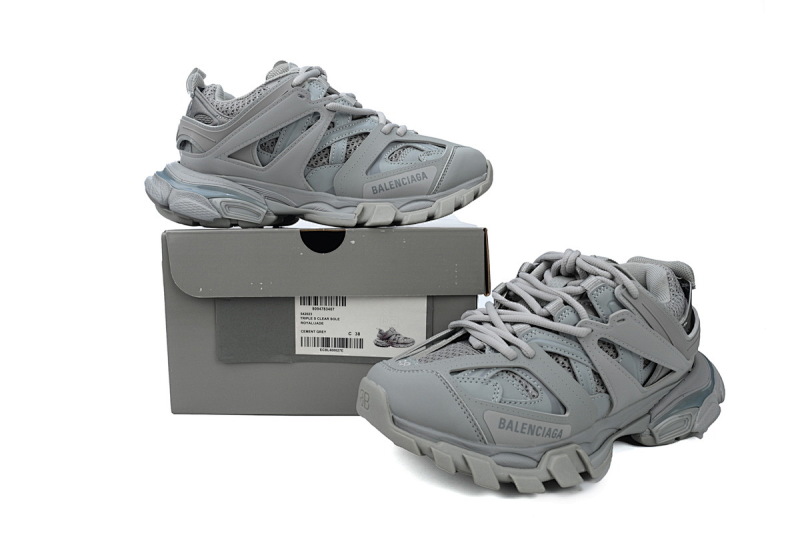 【DA0P7】灰色 巴黎3代时尚复古低帮跑鞋 Balenciaga Track Sneaker Grey