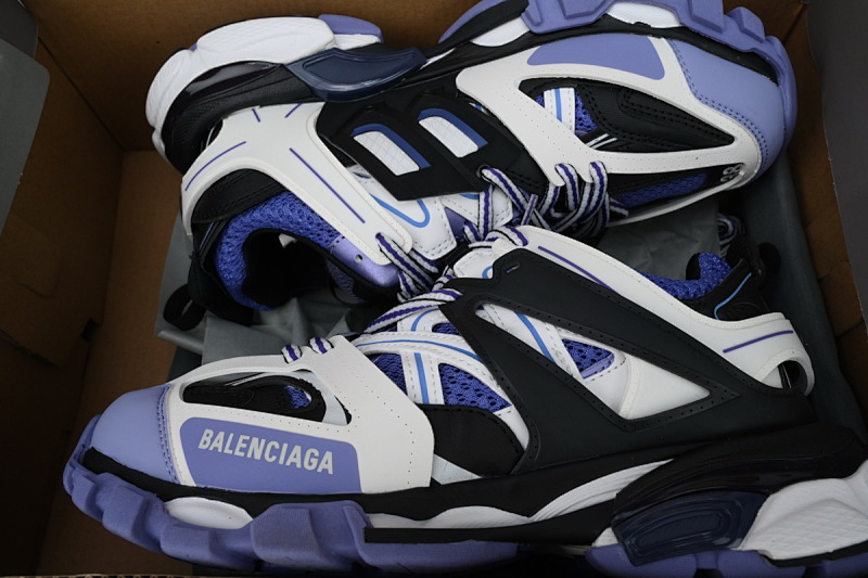 【DA0P7】白黑紫 巴黎3代时尚复古低帮跑鞋 Balenciaga Track Sneaker White Black Purple