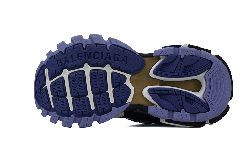 【DA0P7】白黑紫 巴黎3代时尚复古低帮跑鞋 Balenciaga Track Sneaker White Black Purple