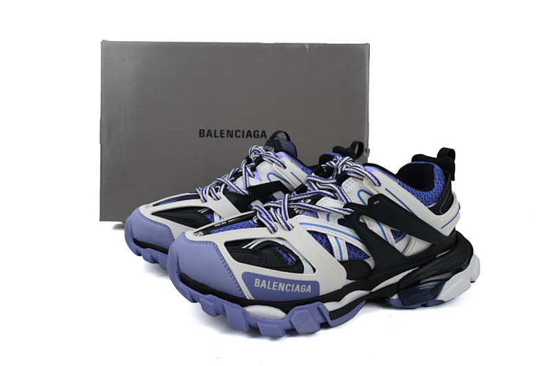 【DA0P7】白黑紫 巴黎3代时尚复古低帮跑鞋 Balenciaga Track Sneaker White Black Purple