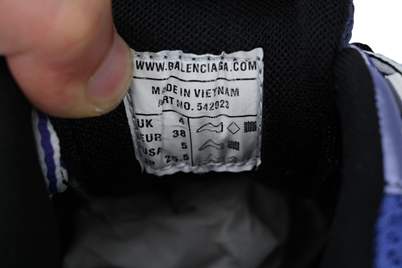【DA0P7】白黑紫 巴黎3代时尚复古低帮跑鞋 Balenciaga Track Sneaker White Black Purple