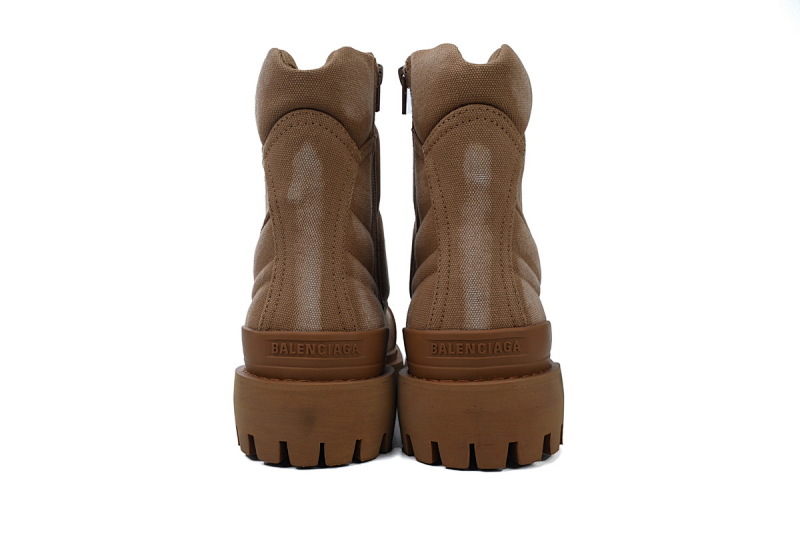 【EA7ET】棕色 巴黎世家 厚底马丁靴休闲军靴德比靴鞋 Balenciaga Strike Brown