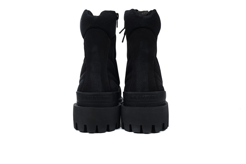 【EA7ET】黑色 巴黎世家 厚底马丁靴休闲军靴德比靴鞋 Balenciaga Strike Black
