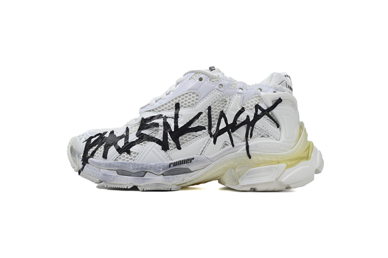 【CA1P7】白涂鸦 巴黎世家7代减震运动跑步鞋 677402 W3RBQ 9010 Balenciaga Runner White And Black Characters