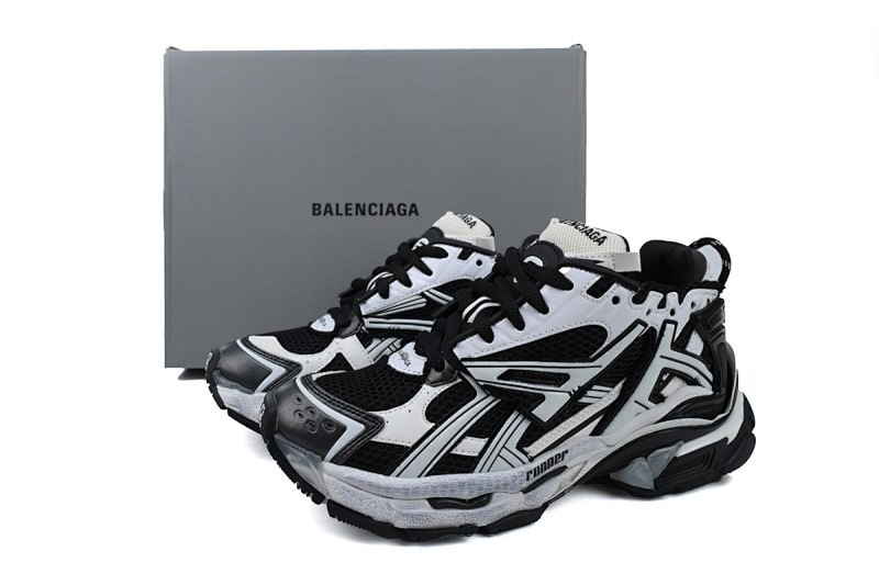 【CA1P7】黑白 巴黎世家7代减震运动跑步鞋 677403 Q3RB2 9010 Balenciaga Runner Black White
