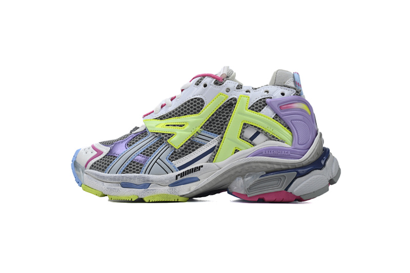 【CA1P7】白黄紫 巴黎世家7代减震运动跑步鞋 677403 W3RBB 9069 Balenciaga Runner White Yellow Purple