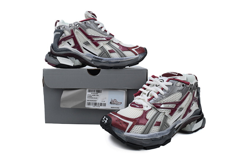 【CA1P7】白酒红 巴黎世家7代减震运动跑步鞋 677403 W3RB3 9069 Balenciaga Runner White Wine Red