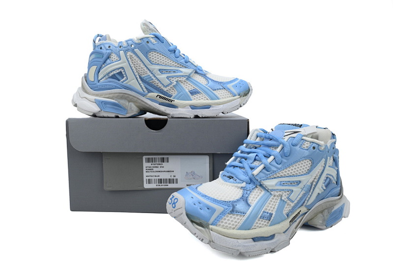 【CA1P7】白浅蓝 巴黎世家7代减震运动跑步鞋 677402 W3RB2 9744 Balenciaga Runner White Light Blue