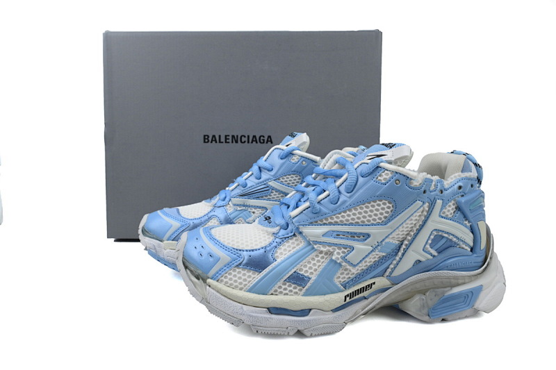 【CA1P7】白浅蓝 巴黎世家7代减震运动跑步鞋 677402 W3RB2 9744 Balenciaga Runner White Light Blue