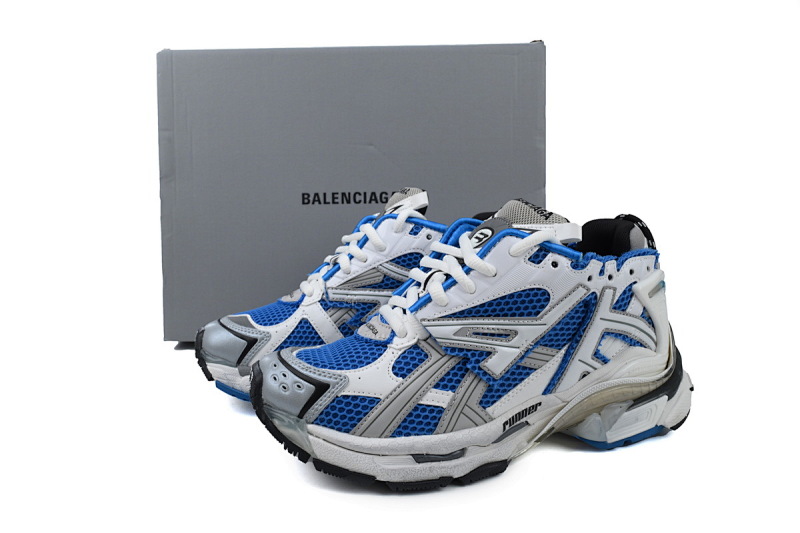 【CA1P7】白宝蓝 巴黎世家7代减震运动跑步鞋677403 W3RB3 4912 Balenciaga Runner White Blue