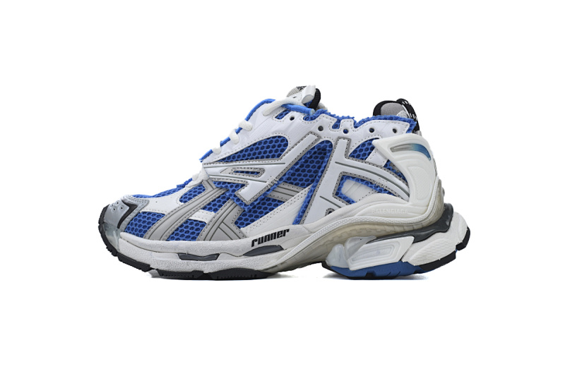【CA1P7】白宝蓝 巴黎世家7代减震运动跑步鞋677403 W3RB3 4912 Balenciaga Runner White Blue