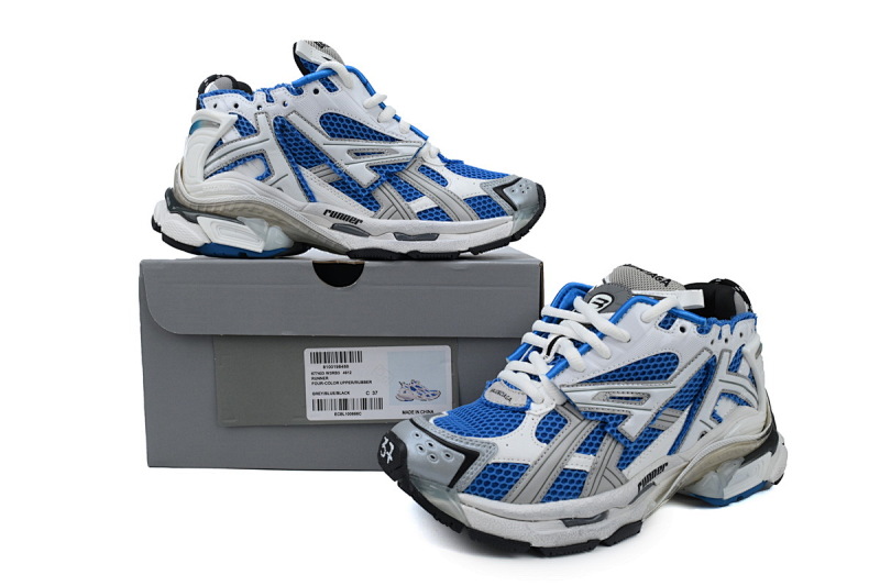 【CA1P7】白宝蓝 巴黎世家7代减震运动跑步鞋677403 W3RB3 4912 Balenciaga Runner White Blue