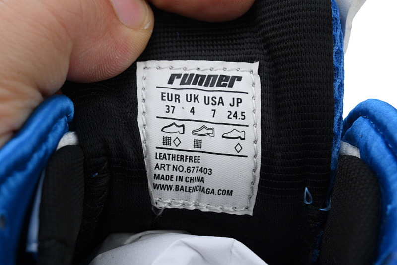 【CA1P7】白宝蓝 巴黎世家7代减震运动跑步鞋677403 W3RB3 4912 Balenciaga Runner White Blue