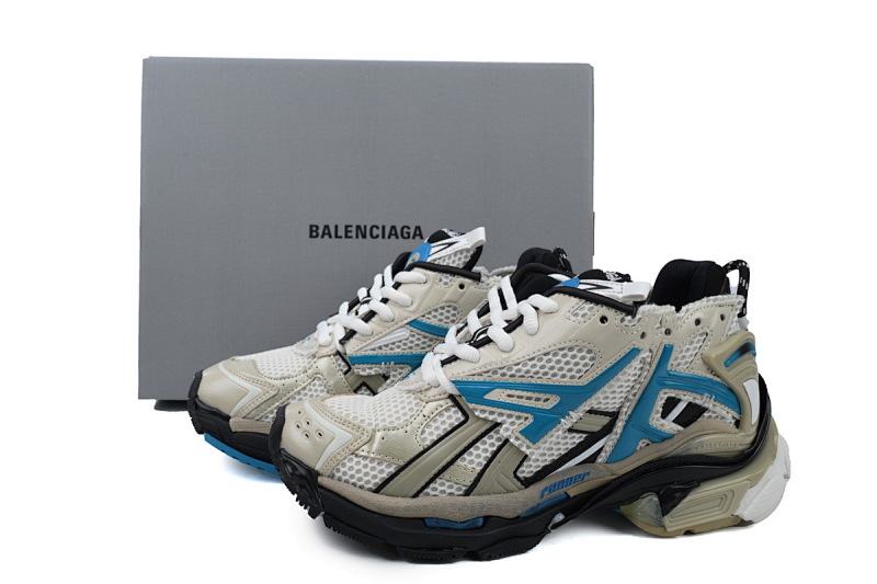 【CA1P7】米灰蓝 巴黎世家7代减震运动跑步鞋 677403 W0RB6 2028 Beige Grey Blue