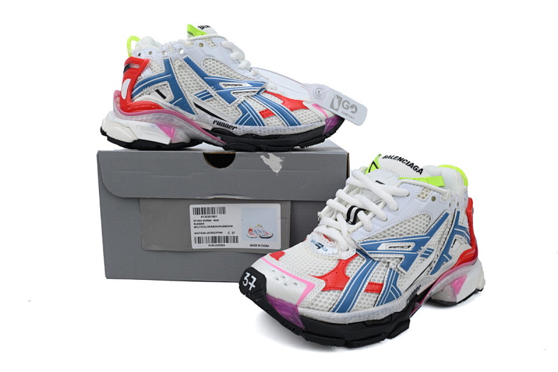 【CA1P7】白蓝红 巴黎世家7代减震运动跑步鞋 677402 W3RB6 9645 Balenciaga Runner White Blue Red