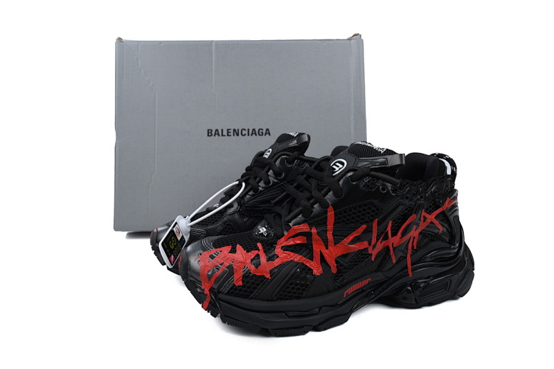 【CA1P7】黑红字 巴黎世家7代减震运动跑步鞋 677402 W3RB1 0102 Balenciaga Runner Black And Red Characters