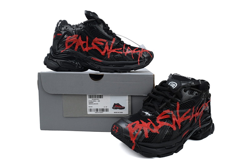 【CA1P7】黑红字 巴黎世家7代减震运动跑步鞋 677402 W3RB1 0102 Balenciaga Runner Black And Red Characters
