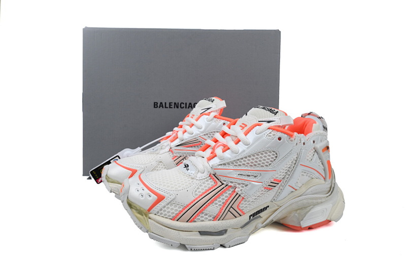 【CA1P7】白橙 巴黎世家7代减震运动跑步鞋 677403 W3RBM 2013 Balenciaga Runner Sneaker 'Eggshell Neon Orange'