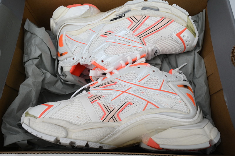 【CA1P7】白橙 巴黎世家7代减震运动跑步鞋 677403 W3RBM 2013 Balenciaga Runner Sneaker 'Eggshell Neon Orange'
