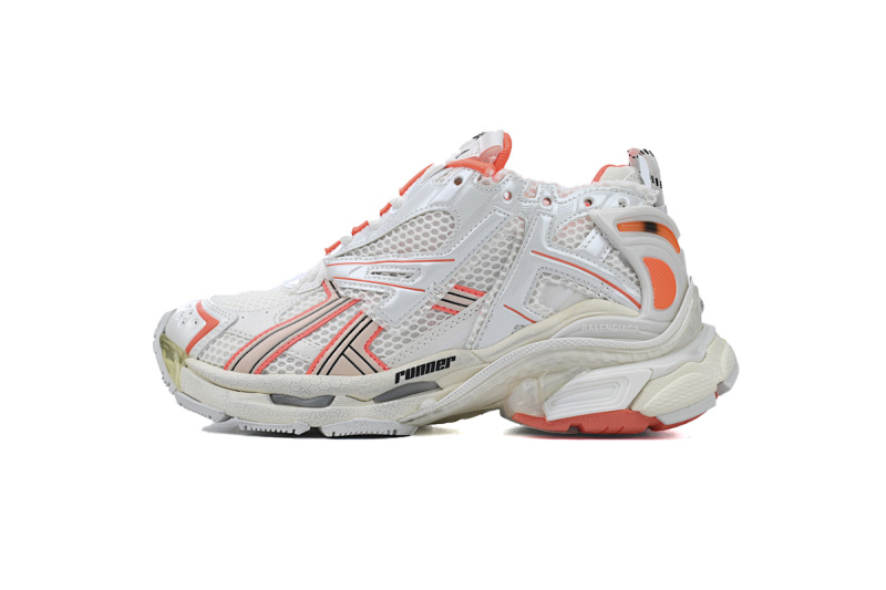 【CA1P7】白橙 巴黎世家7代减震运动跑步鞋 677403 W3RBM 2013 Balenciaga Runner Sneaker 'Eggshell Neon Orange'