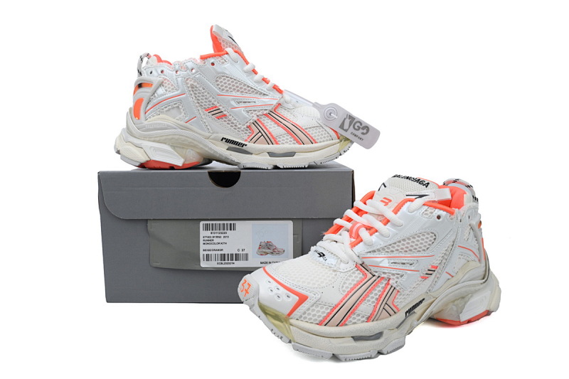 【CA1P7】白橙 巴黎世家7代减震运动跑步鞋 677403 W3RBM 2013 Balenciaga Runner Sneaker 'Eggshell Neon Orange'