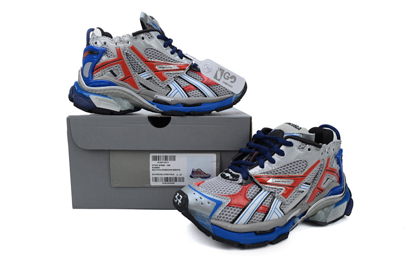 【CA1P7】白蓝橙 巴黎世家7代减震运动跑步鞋 677402 W3RB6 1264 Balenciaga Runner White Blue Orange