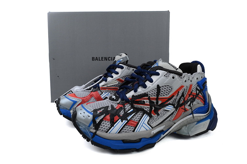 【CA1P7】白蓝印花 巴黎世家7代减震运动跑步鞋 677402 W3RB6 1264 Balenciaga Runner White And Blue Printing