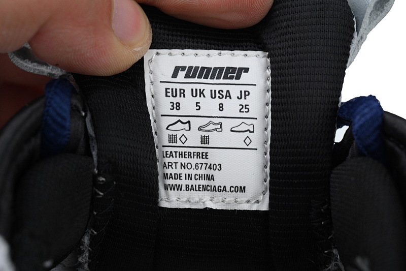 【CA1P7】白蓝印花 巴黎世家7代减震运动跑步鞋 677402 W3RB6 1264 Balenciaga Runner White And Blue Printing