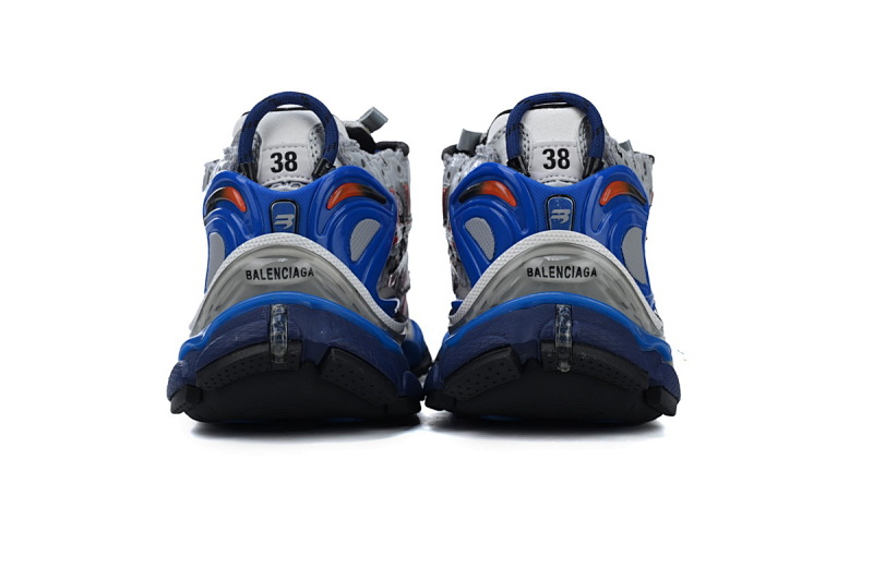 【CA1P7】白蓝印花 巴黎世家7代减震运动跑步鞋 677402 W3RB6 1264 Balenciaga Runner White And Blue Printing