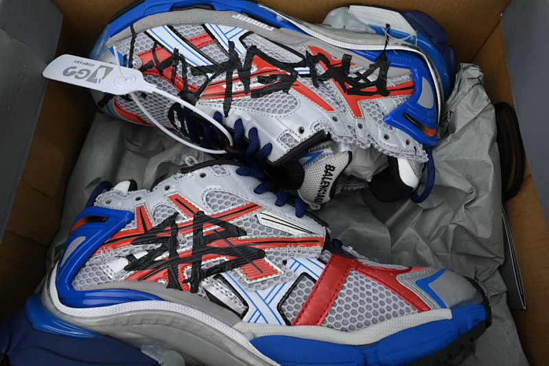 【CA1P7】白蓝印花 巴黎世家7代减震运动跑步鞋 677402 W3RB6 1264 Balenciaga Runner White And Blue Printing