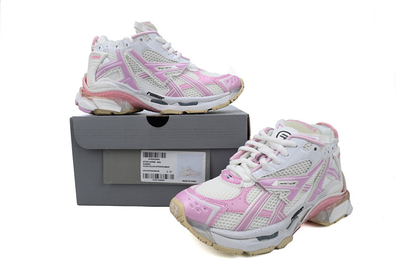 【CA1P7】白粉 巴黎世家7代减震运动跑步鞋 677403 W3RB3 9059 Balenciaga Runner White Pink