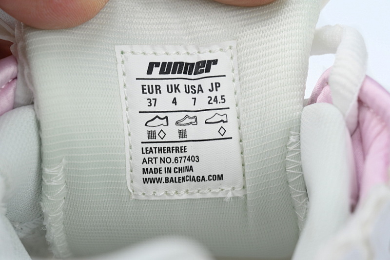 【CA1P7】白粉 巴黎世家7代减震运动跑步鞋 677403 W3RB3 9059 Balenciaga Runner White Pink