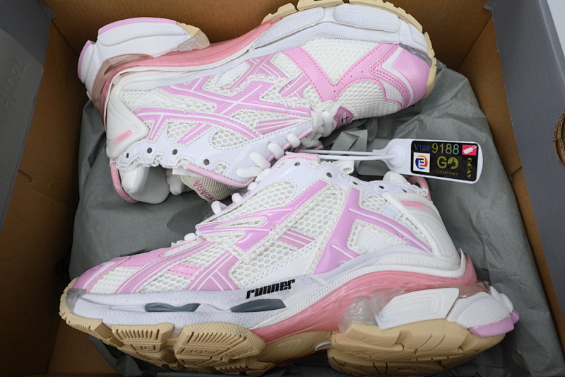 【CA1P7】白粉 巴黎世家7代减震运动跑步鞋 677403 W3RB3 9059 Balenciaga Runner White Pink